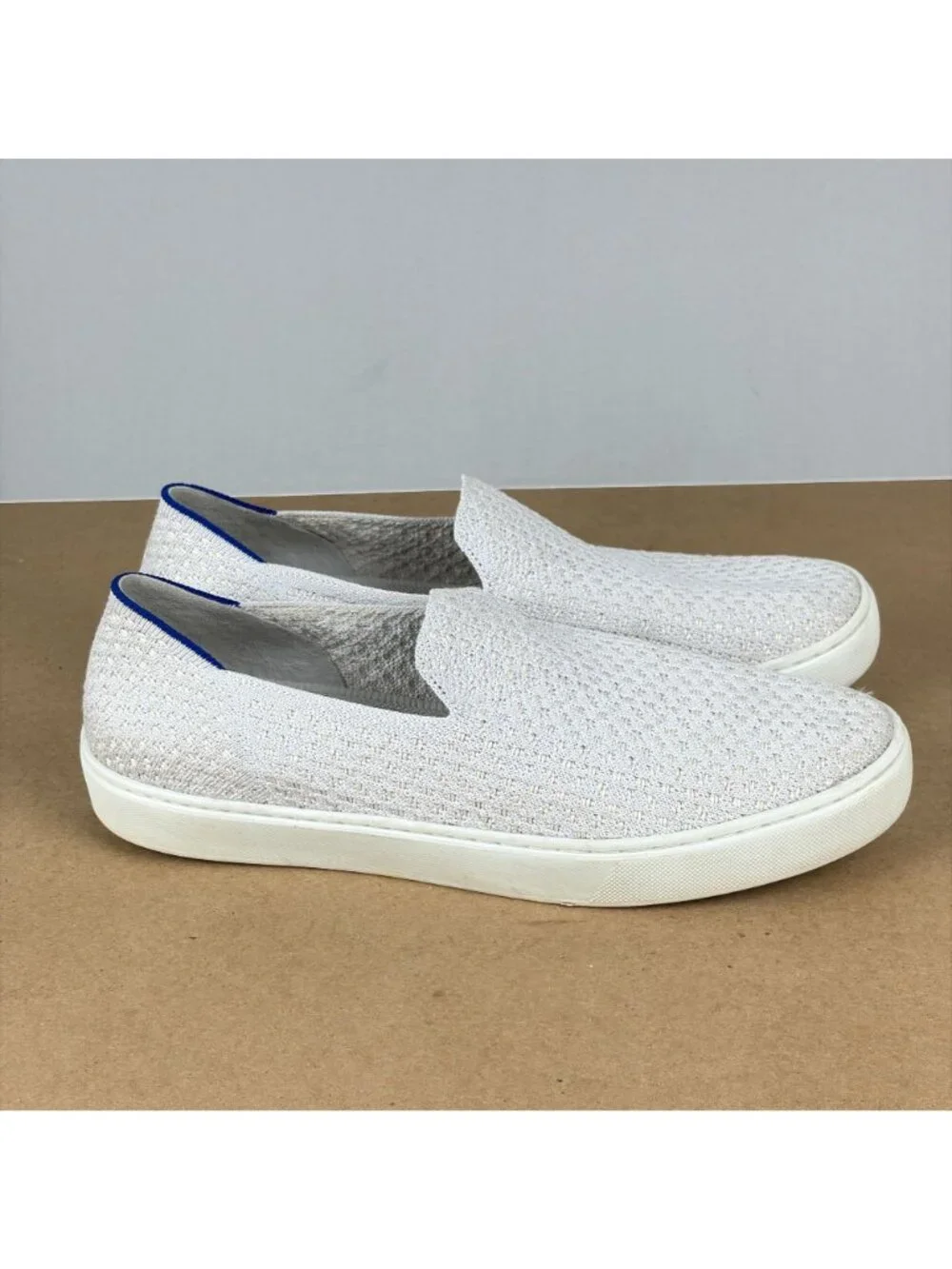 Rothy's The Sneaker Light Gray Slip On Shoes Womens 10 Casual Comfort Knit